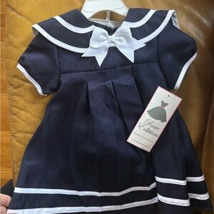 Rare Editions Navy Dress with White Accents